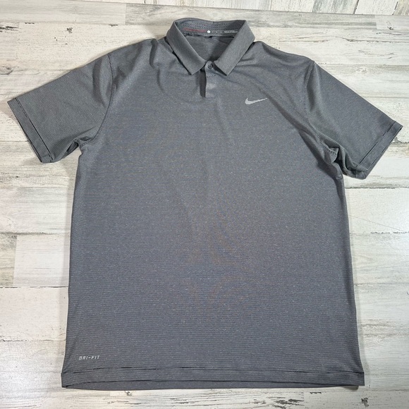 Nike Tiger Woods Collection TW Control Stripe Performance Golf Polo Shirt Size L - Picture 1 of 8